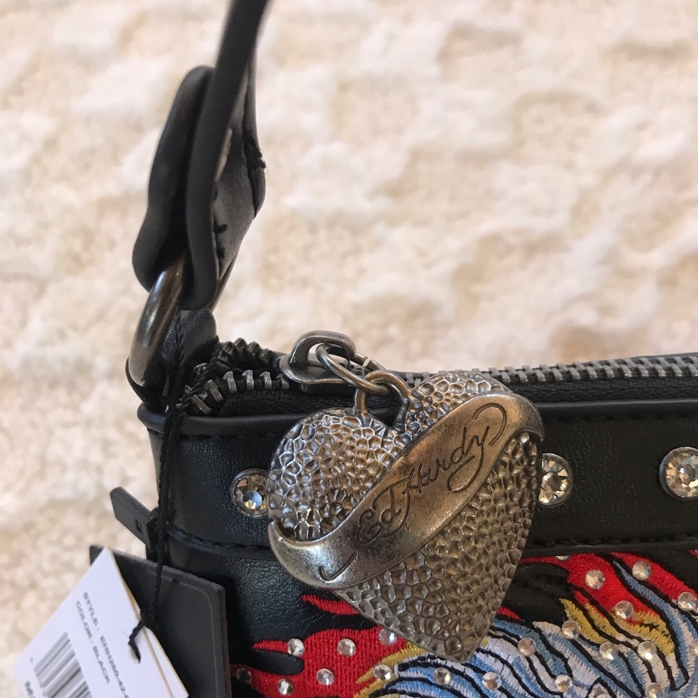 Ed Hardy NWOT Horse Themed Rhinestone With Charms Shoulder Bag - Picture 7 of 12